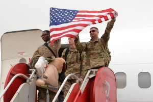 More than 150 members of the Louisiana National Guard’s 1023rd Engineer Company, 528th Engineer Battalion arrived home to Monroe, La., just in time for Christmas, Dec. 24, 2015. The unit just completed a 10-month deployment to Kuwait, with additional missions to Jordan, Iraq and Afghanistan. (U.S. Army National Guard photo by 1st Lt. Rebekah Malone)