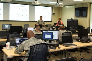 The Louisiana National Guard’s cyber protection teams, in partnership with state and federal government officials, came together at Louisiana State University’s Stephenson Disaster Management Institute, in Baton Rouge, to participate in a Vigilant Guard exercise to rehearse and demonstrate the capabilities of maintaining cyber security, April 13, 2016. Vigilant Guard is a federally funded exercise that is supported by the National Guard Bureau and sponsored by the United States Northern Command (USNORTHCOM), whose mission is to provide homeland defense, civil support and security cooperation to defend and secure the United States and its interests. (U.S. Army National Guard photo by Spc. Tarell J. Bilbo/Released)