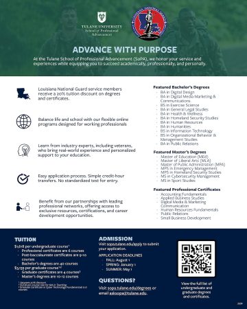 Flyer - Louisiana National Guard - Tulane Partnership